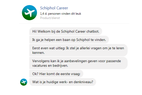 Chatbot Schiphol Career